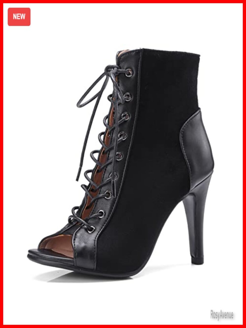 Roimaash Women's Peep Toe Lace Up Dance Heels 10cm Stiletto Sandals